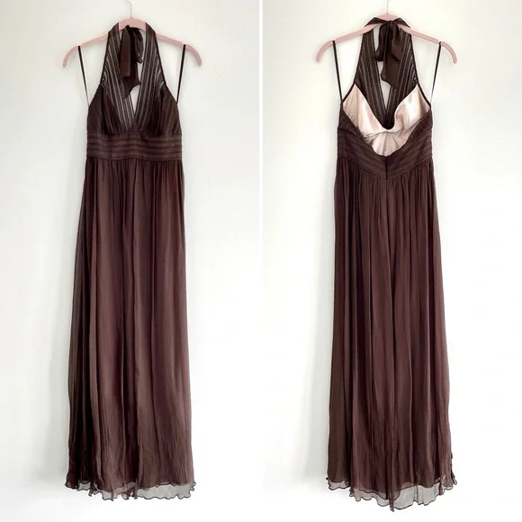 SALE!【BCBG MAXAZRIA】シフォンパネルのシルクドレス BCBGMAXAZRIA シフォン ワンピース シルク Vネック ドレス
